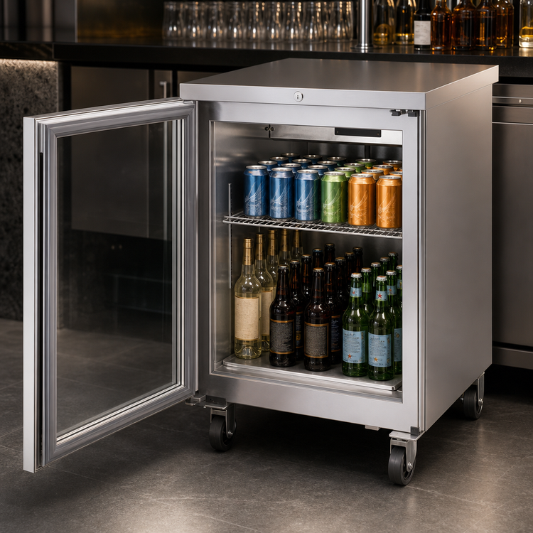 Product image #4 for Beverage-Air 24-Inch One-Section Food-Rated Refrigerated Back Bar Storage Cabinet with Glass Door, 7.66 Cu. Ft., Stainless Steel