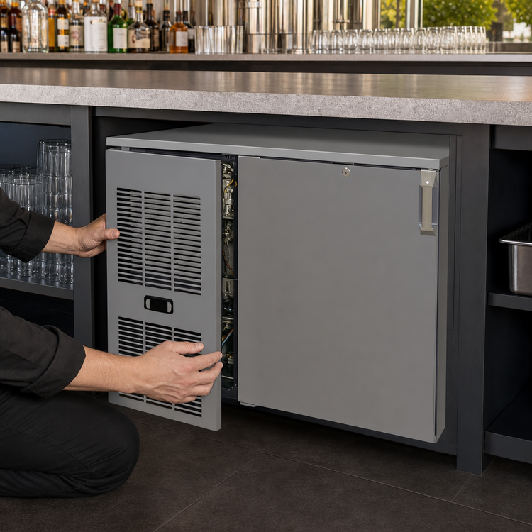 Product image #4 for Glastender CP1FL32 32-Inch Pass-Thru One-Zone Front-Serviced Low-Profile Back Bar Cooler