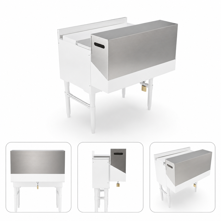 Product image #4 for John Boos 42-Inch Single Underbar Speed Rail Locking Cover, 18/300 Stainless Steel