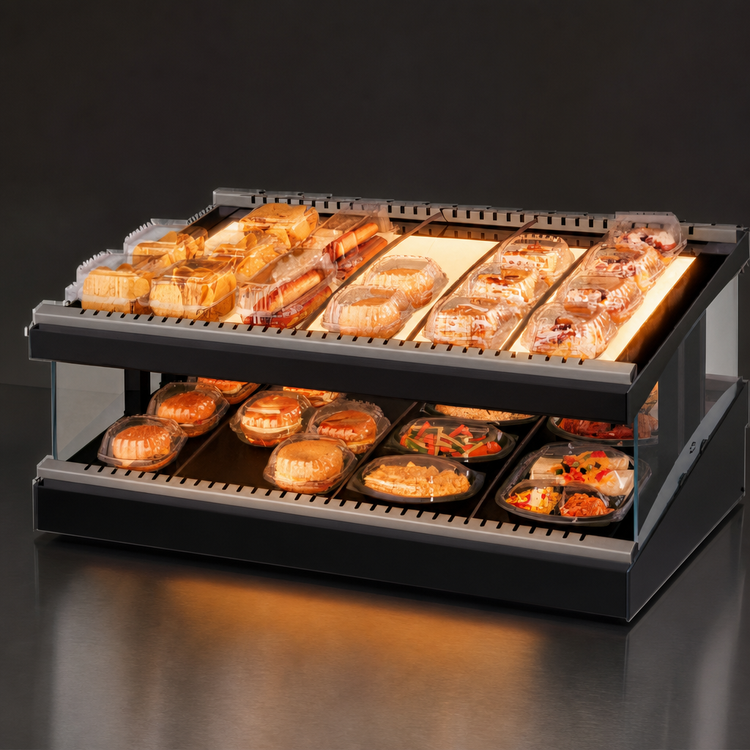 Product image #4 for Hatco Glo-Ray Designer Slant Countertop Hot Food Display Warmer, 33-Inch Wide, Heated Glass Shelf