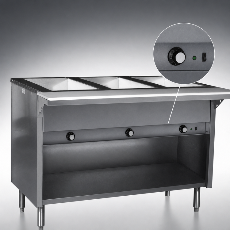 Product image #4 for Spec-Master Electric Hot Food Table with 2 Wet/Dry Wells, 33 Inch Wide, Open Base