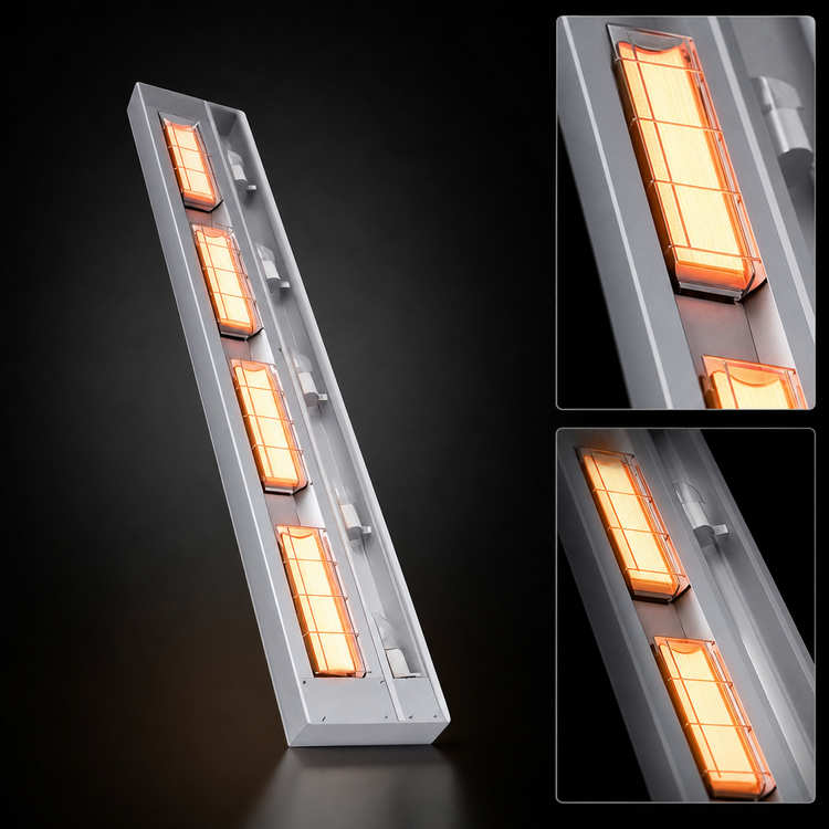 Product image #4 for Hatco Ultra-Glo 18-Inch Lighted Double Ceramic Infrared Strip Heater with Aluminum Housing