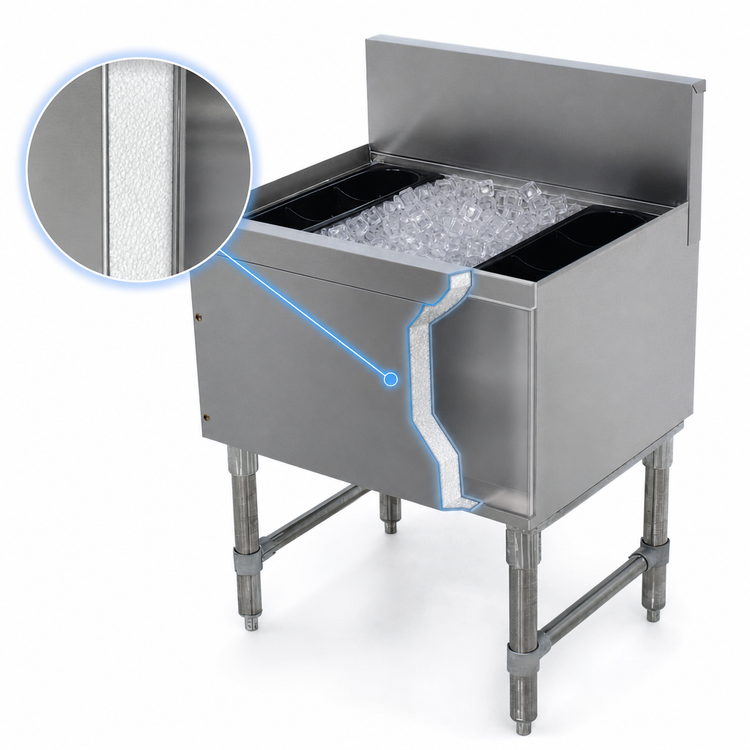 Product image #4 for Advance Tabco Prestige 18-Inch Wide Stainless Steel Bar Ice Chest, 51-Lb Capacity, Without Cold Plate