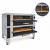Thumbnail image #4 for Bakers Pride Super Deck Series Y-602BL-DSP Double Deck Gas Display Pizza Oven with 60 x 36 Inch FibraMent Stone Deck
