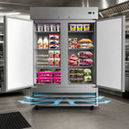 Thumbnail image #4 for Koolmore RIR-2D-SS 54-Inch Two-Section Reach-In Refrigerator, 47 Cu. Ft., Bottom-Mount, Stainless Steel