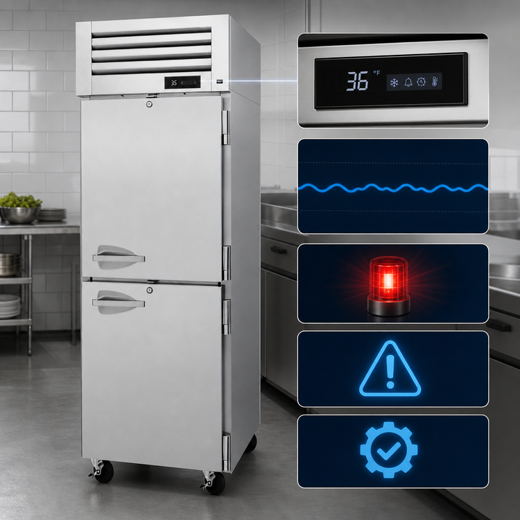 Product image #4 for Turbo Air PRO Series One-Section Reach-In Refrigerator with Half Solid Doors, Top-Mount Self-Contained, 24.76 Cu. Ft., Stainless Steel