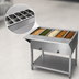 Thumbnail image #4 for Klinger's Trading Stationary 5-Pan Sealed Well Electric Steam Table with Open Shelf Base