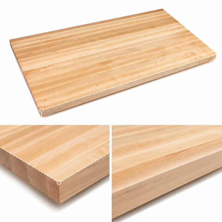 Product image #4 for John Boos Boos Block 60 Inch x 30 Inch x 1-1/2 Inch Edge Grain Maple Kitchen Countertop, Varnique Finish