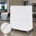 Thumbnail image #4 for 72 x 24 x 62 Inch White Knitted Polyester Banquet Cart Cover with PVC Zipper