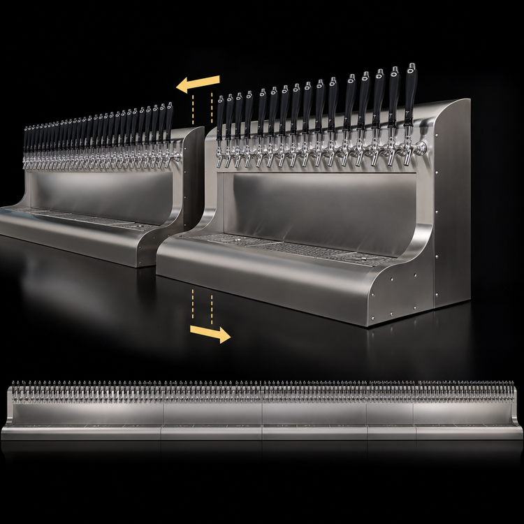 Product image #4 for Perlick 78-Inch 26-Faucet Modular Wall-Mount Glycol-Cooled Draft Beer Dispensing Tower, Bottom Lead-Out