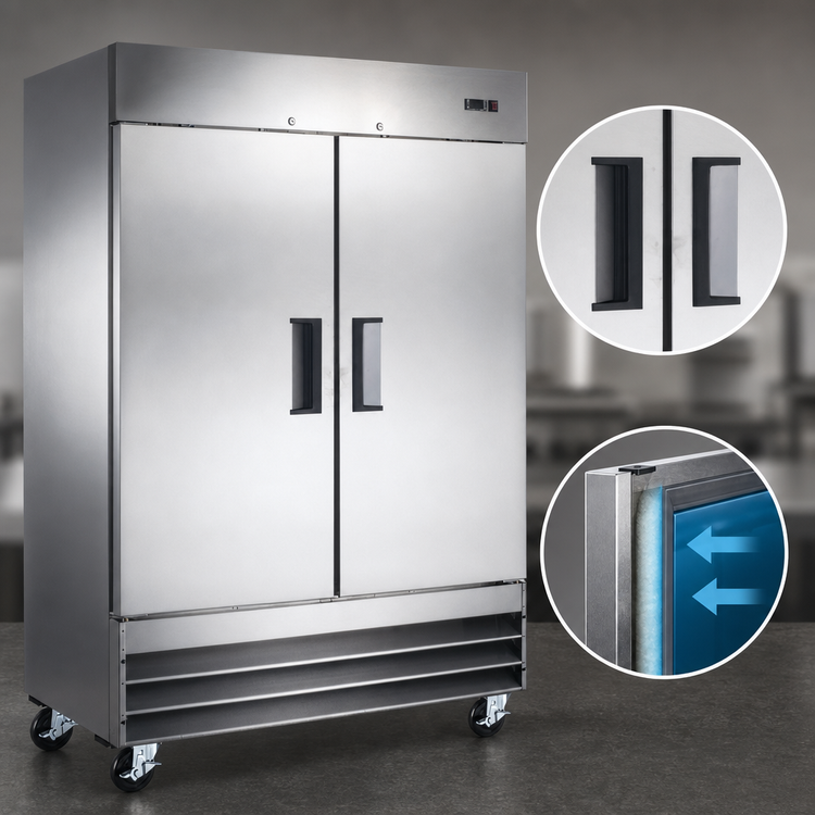 Product image #4 for 54-Inch Two-Door Reach-In Refrigerator, Self-Contained, Stainless Steel