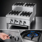 Thumbnail image #4 for Jade Range (Middleby) Supreme JHPE-1-112-F 12-Inch Gas Step-Up Hotplate, Floor Model, 2 Burners, Stainless Steel Front