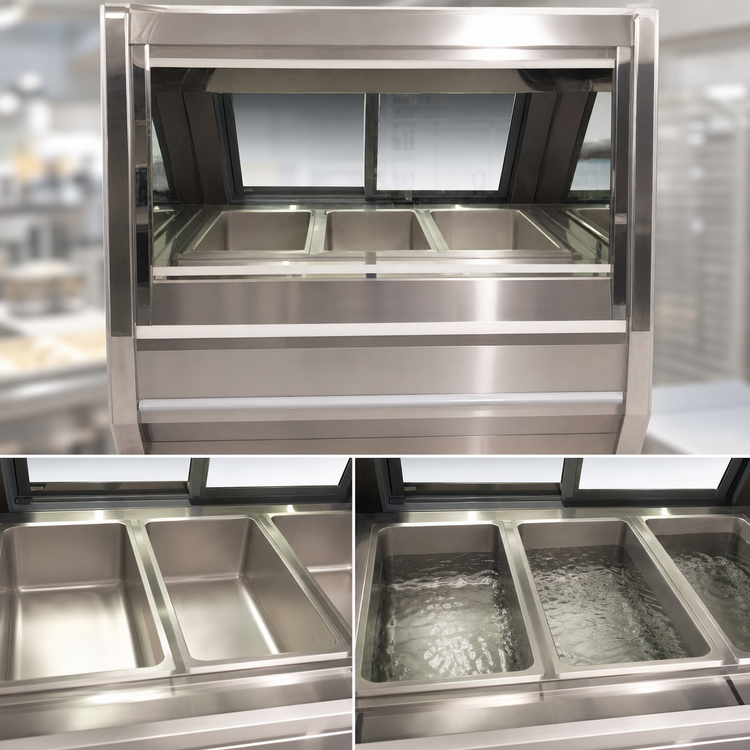 Product image #4 for Howard-McCray 40E Series CHS40E-6 Full-Service Hot Food Case, 4 Wells, 76.5 Inch, White Exterior