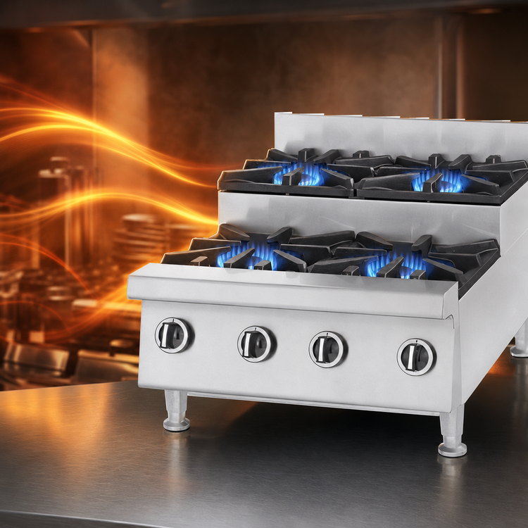 Product image #4 for Garland UTOG48-SU8 48-Inch Gas Countertop Step-Up Hotplate with 8 Burners