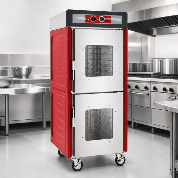 Product image #4 for Metro C5 4 Series Full Height Mobile Heated Holding Cabinet with Insulation Armour Plus, Clear Dutch Doors