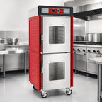 Thumbnail image #4 for Metro C5 C549-ASDC-U Full-Height Mobile Heated Holding Cabinet with Clear Dutch Doors, 16 Sheet Pan Capacity, 120V