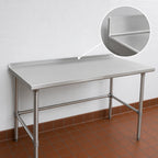 Thumbnail image #4 for John Boos Stallion ST6R1.5-36108SBW 108 x 36-Inch Stainless Steel Work Table, Open Base, 16-Gauge 300 Series Top, 1-1/2-Inch Rear Up-Turn