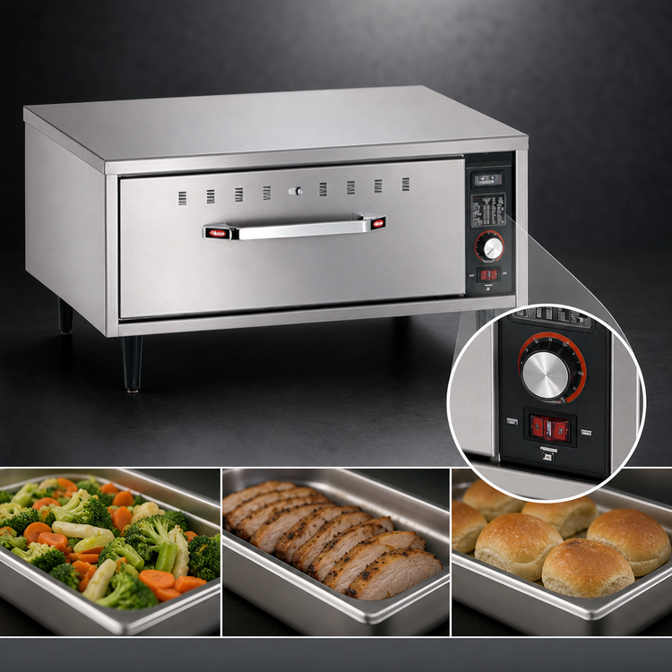 Product image #4 for Hatco HDW-1-120-QS Freestanding Stainless Steel Single-Drawer Warming Drawer, Thermostatic, 120V