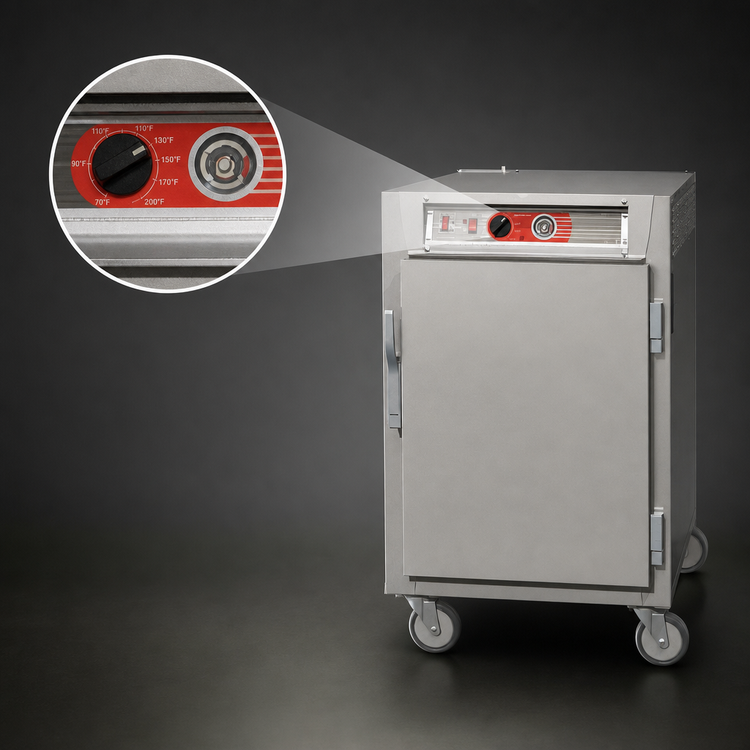 Product image #4 for Metro C5 6 Series Half-Height Mobile Heated Holding Cabinet with Solid Doors and Universal Slides, 120V