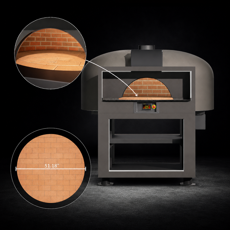 Product image #4 for Facade Enclosed Wood-Fired Pizza Oven with 51.18-Inch Brick Deck and Stationary Stand