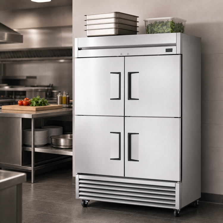 Product image #4 for True Two-Section Reach-In Refrigerator with 4 Solid Half Swing Doors