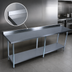 Thumbnail image #4 for BK Resources 84-Inch x 30-Inch 18/430 Stainless Steel Work Table with 1-1/2-Inch Rear Riser and Undershelf