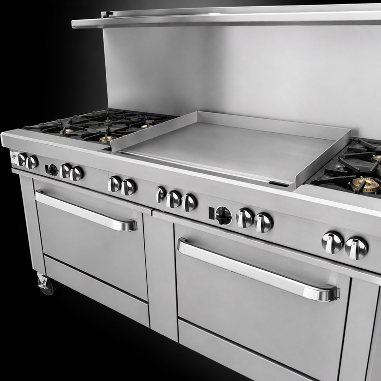 Product image #4 for Southbend Ultimate 72-Inch Natural Gas Restaurant Range with 5 Burners, 36-Inch Griddle, and 2 Standard Ovens