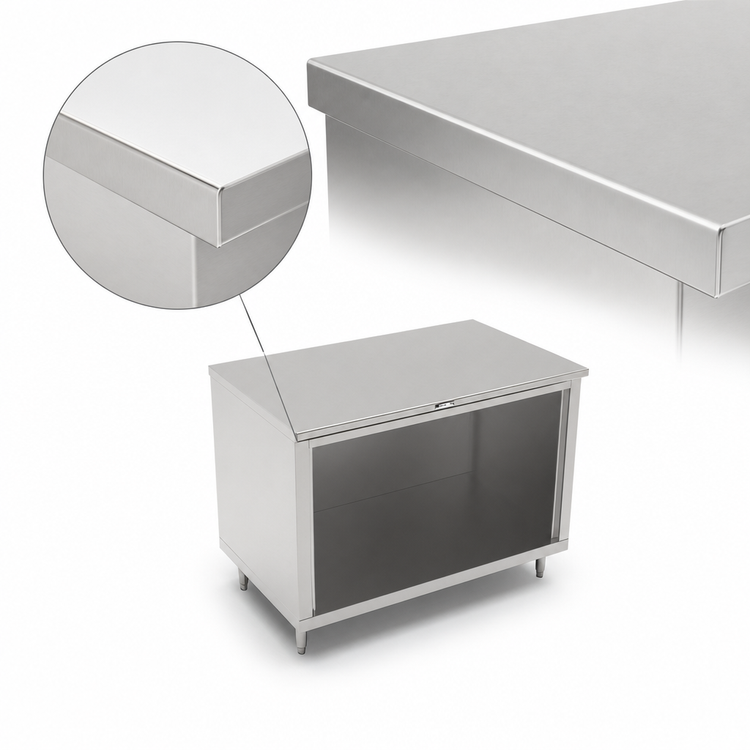 Product image #4 for John Boos 60 Inch x 36 Inch Open Front Cabinet Base Work Table with 16 Gauge Stainless Steel Top