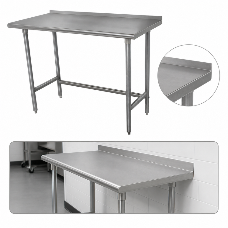 Product image #4 for Advance Tabco TFLG-247 84-Inch x 24-Inch Stainless Steel Open Base Work Table