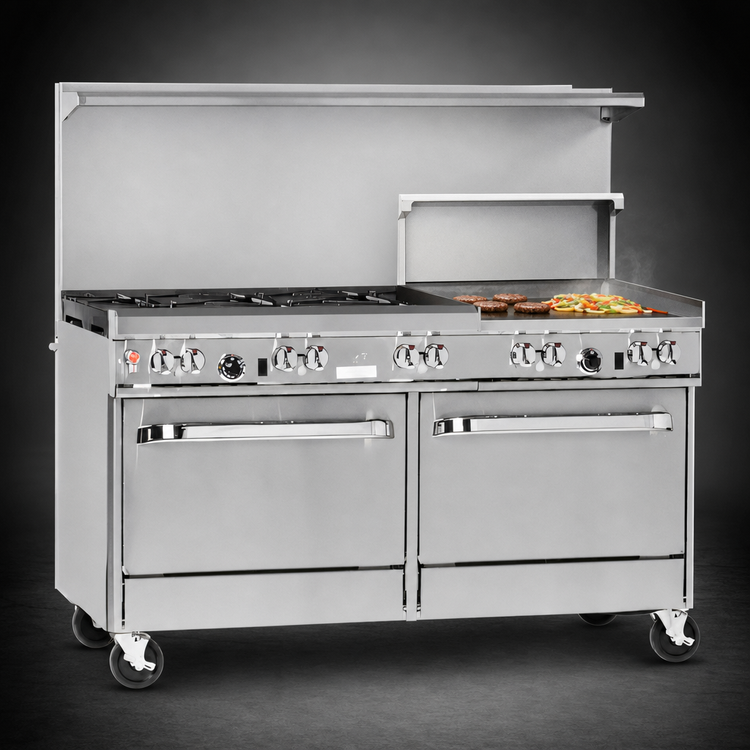 Product image #4 for Southbend Ultimate 60-Inch Gas Restaurant Range with 6 Open Burners, 24-Inch Raised Griddle/Broiler and 2 Standard Ovens