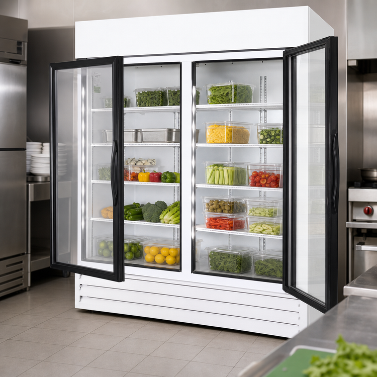 Product image #4 for Fogel Two-Section Glass Door Reach-In Refrigerator, 65 Cu. Ft., 115V