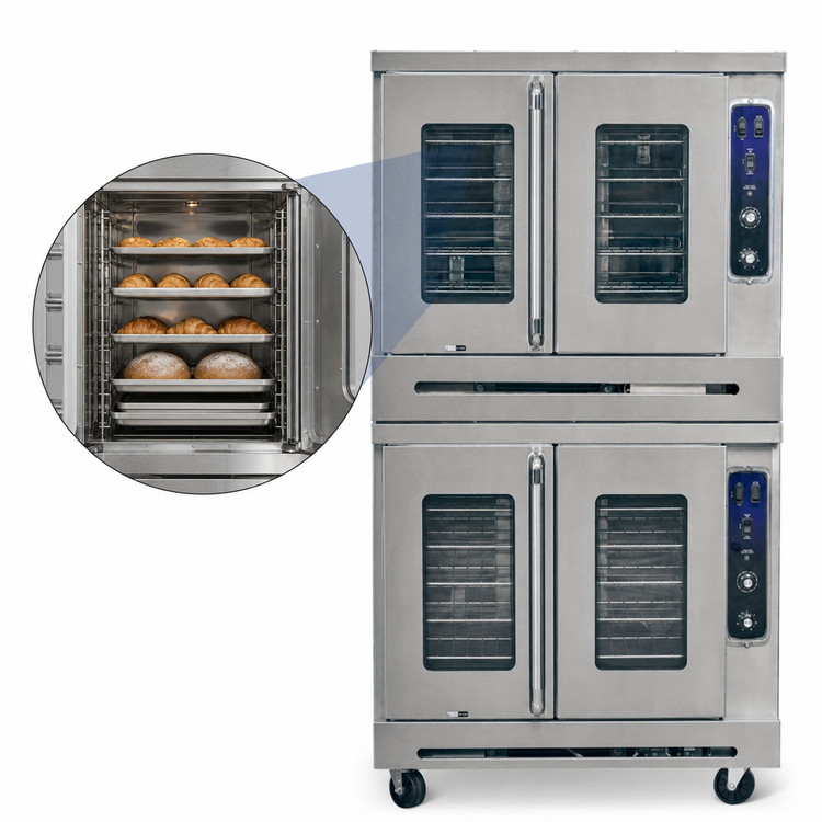 Product image #4 for Imperial PCVDE-2 2-Deck Bakery-Depth Electric Convection Oven with Manual Controls and 50/50 Doors