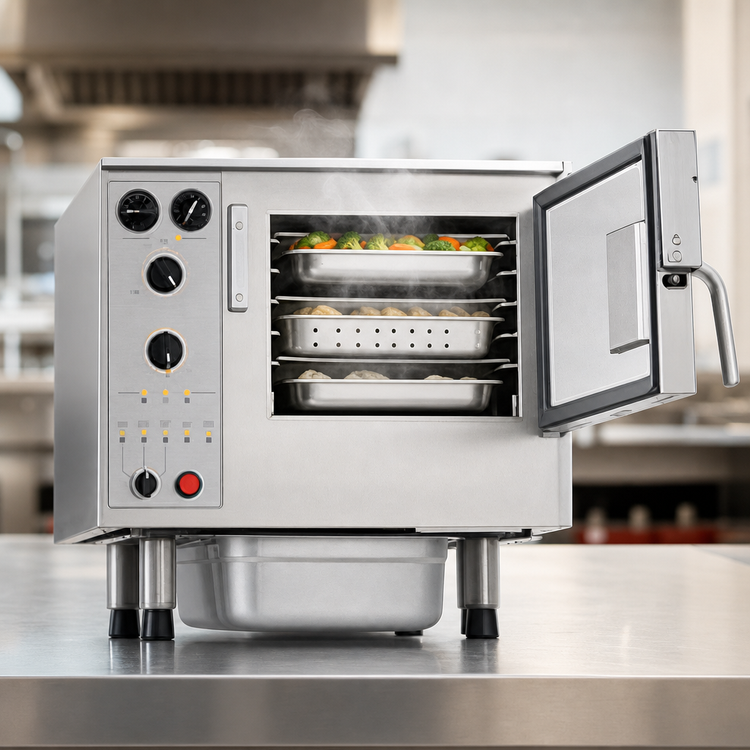 Product image #4 for AccuTemp Steam'N'Hold Boilerless Convection Countertop Steamer, 3-Pan Electric Connectionless Unit
