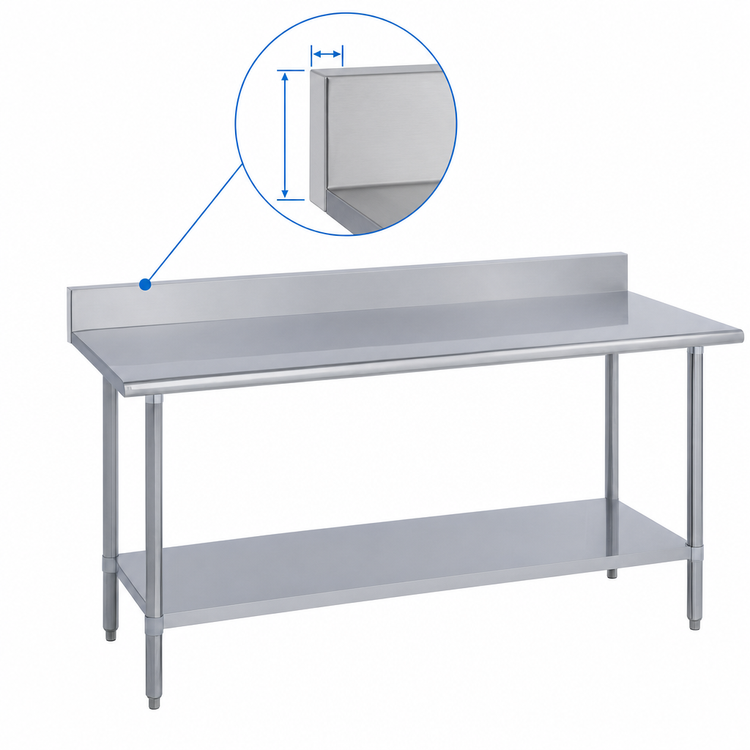 Product image #4 for Duke 144-Inch x 24-Inch Stainless Steel Work Table with 5-Inch Riser and Undershelf