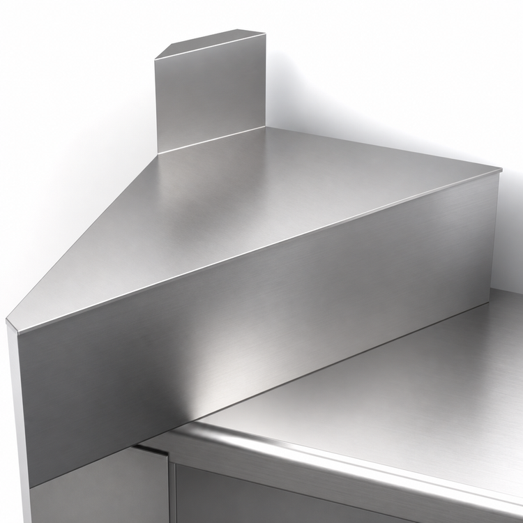 Product image #4 for Krowne Royal Series 24-Inch Front-to-Back Underbar Corner Angle Filler, 90° Outside Front Corner, Flat Top, Stainless Steel