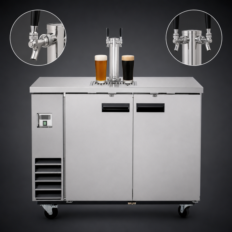 Product image #4 for Maxx Cold X-Series 48-Inch Two-Section Keg Cooler Beer Dispenser with Single Tower and Dual Faucets