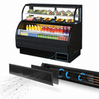 Thumbnail image #4 for Turbo Air TOM-W-60SB-N Open Display Merchandiser Combination Case, Refrigerated Top Shelf, 62-5/8"W, 2 Shelves, Black