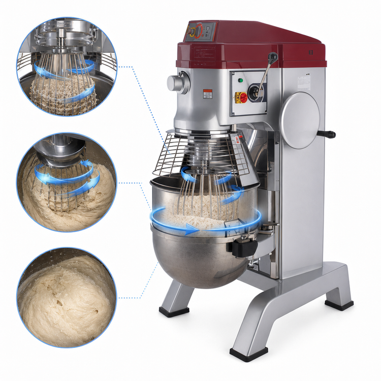 Product image #4 for Axis 60 Quart Commercial Pizza Dough Planetary Mixer, 3 HP, Floor Model, 2-Speed, 208V, 3-Phase