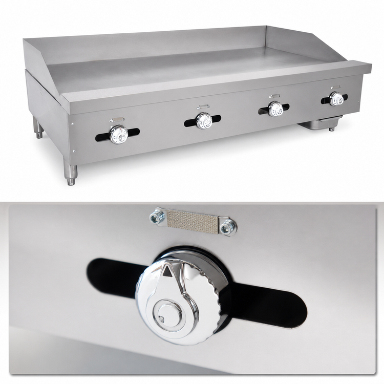 Product image #4 for Comstock-Castle Castle Series 48-Inch Countertop Gas Griddle with 1-Inch Polished Steel Plate and Thermostat Controls