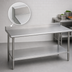 Thumbnail image #4 for Duke 108-Inch x 36-Inch 14-Gauge 300-Series Stainless Steel Work Table with 1-1/8-Inch Straight Riser