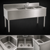 Thumbnail image #4 for Eagle Group 1800 Series Two-Compartment Underbar Sink Unit with Left Drainboard