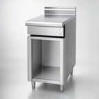 Thumbnail image #4 for Jade Range (Middleby) Titan JTPR-6 6-Inch Stainless Steel Open Spreader Cabinet Base with Adjustable Legs
