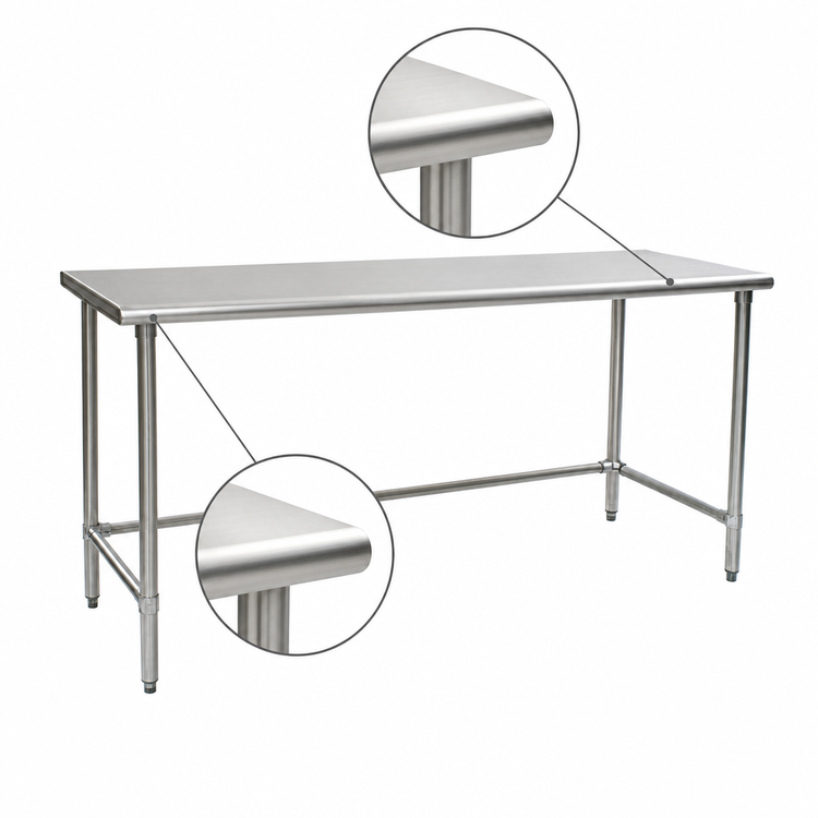 Product image #4 for Eagle BlendPort Deluxe Series Stainless Steel Flat Top Work Table with Open Tubular Base, 84 x 30 Inches