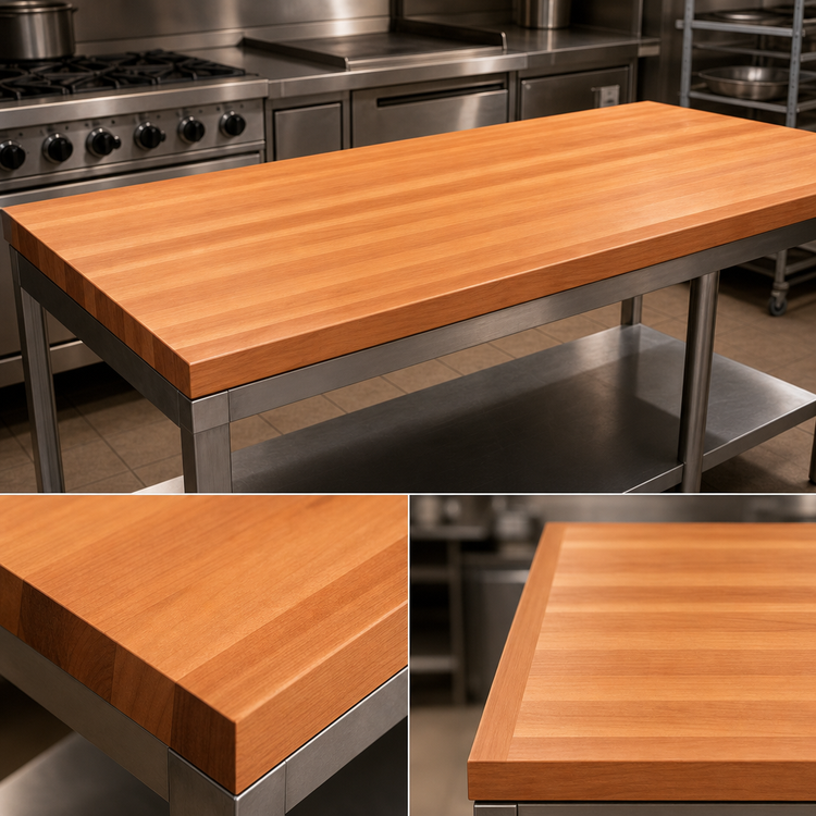 Product image #4 for Boos Block American Cherry Edge Grain Kitchen Countertop, 84 x 30 x 3 Inches, Varnique Finish