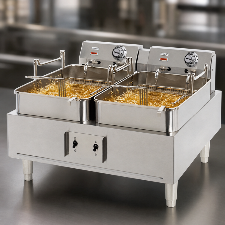 Product image #4 for Wells F-30 Countertop Electric Deep Fryer with Dual 15 lb Fry Pots