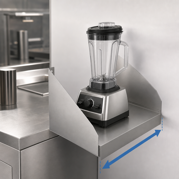 Product image #4 for Krowne Silver Series Stainless Steel Blender Shelf, 10-Inch Deep