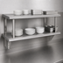 Thumbnail image #4 for Heavy Duty Double Pass-Thru Shelf With Over Shelf, 60 Inches W x 24 Inches D, 304 Stainless Steel