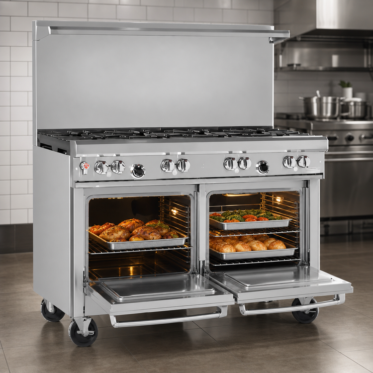 Product image #4 for Southbend Ultimate 48-Inch Gas Restaurant Range with 6 Open Burners and 2 Space-Saver Ovens