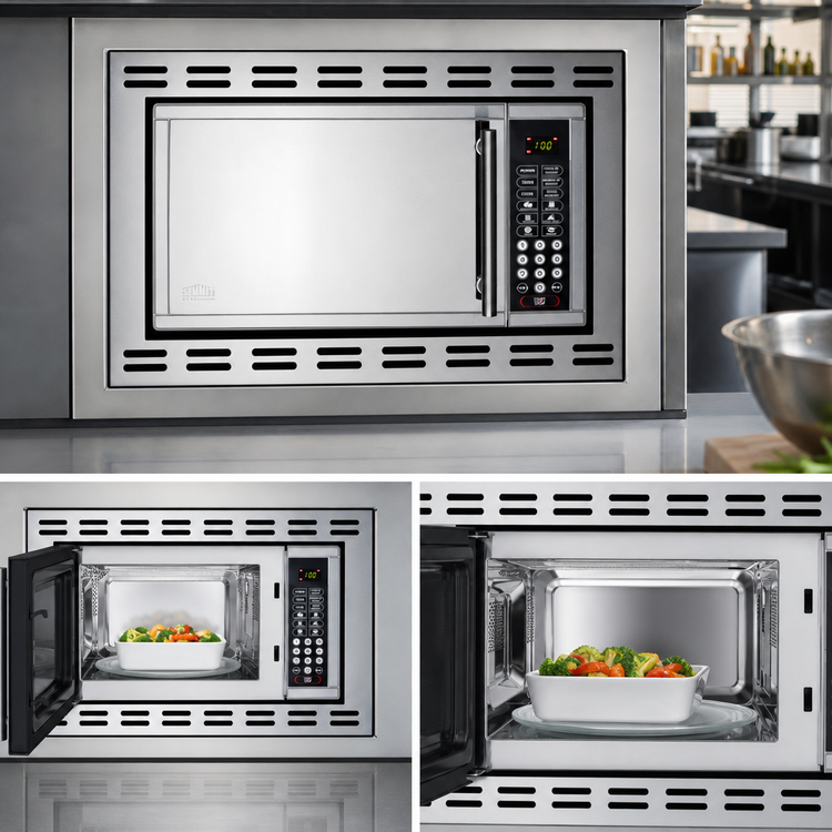 Product image #4 for Summit Commercial 0.9 Cu. Ft. Built-In Light Duty Microwave Oven, 900W, Mirror Finish