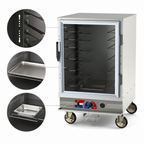 Thumbnail image #4 for Metro C5 C5E5-CFC-U Half-Height Mobile Heated Holding & Proofing Cabinet, Clear Door, Adjustable Slides, 6 Sheet Pan Capacity